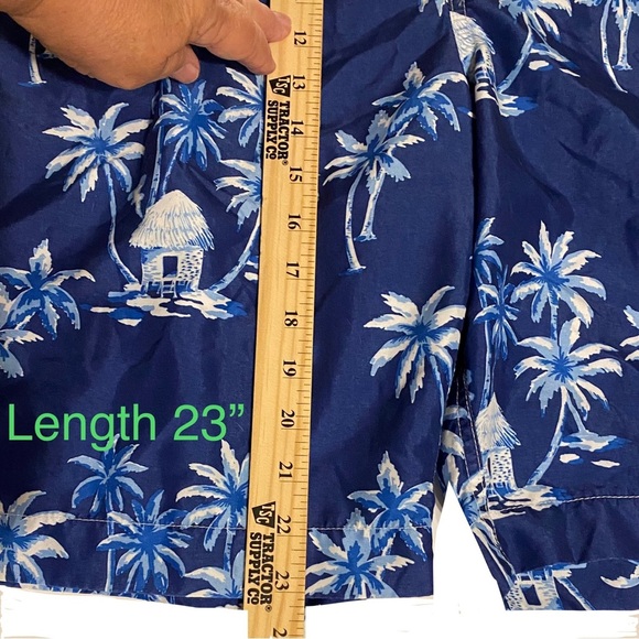 Chaps Swim Shorts Big Man Plus Size 3X Tropical Blue Side Pocket Y2K - Picture 8 of 10